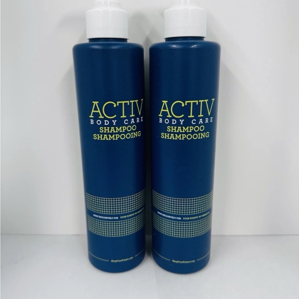 Activ body care Sheraton hotel designer Shampoo Bottles 2X new